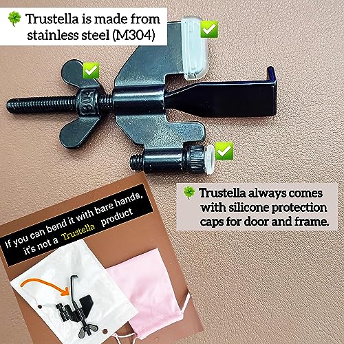 image for Original Trustella Heavy-Duty Portable Door Lock - Stainless Steel Sec