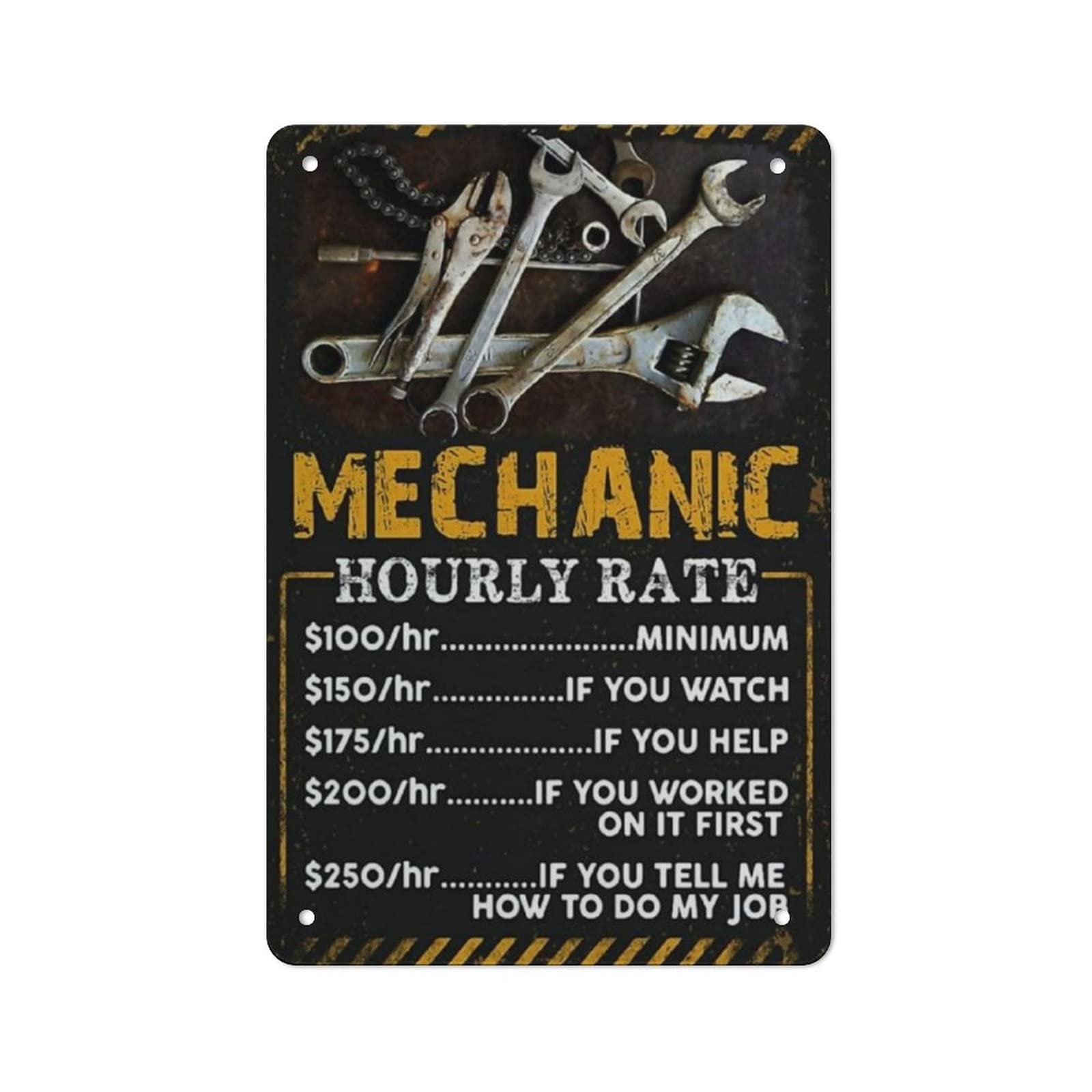 AOOEDM Mechanic Metal Tin Sign for Home Bar Pub Kitchen Wall Art Deocr Man Cave Vintage Metal Sign Poster Plaque Signs Quotes Sign