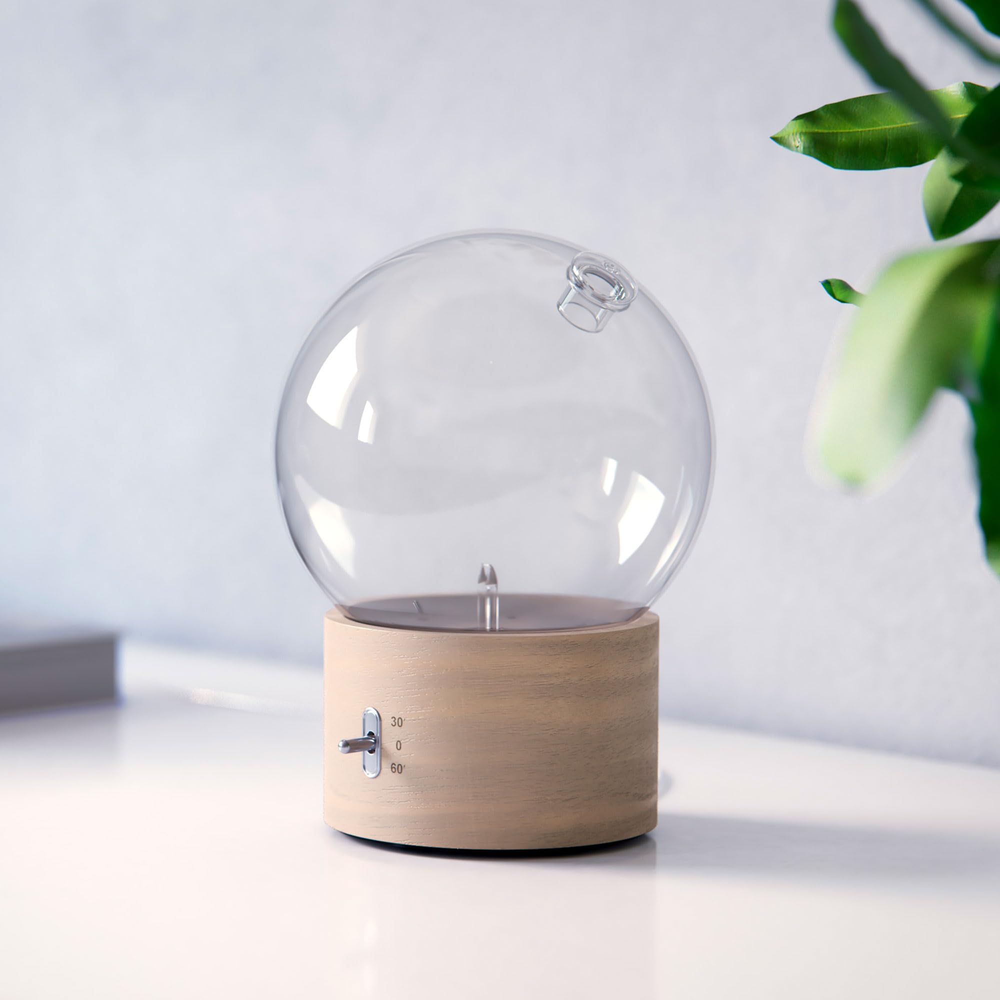 Pranarôm - Diffuseur Bulle Huiles Essentielles | Diffusion à sec sans eau, design bois et verre. Effet brume et lumière pour votre intérieur.