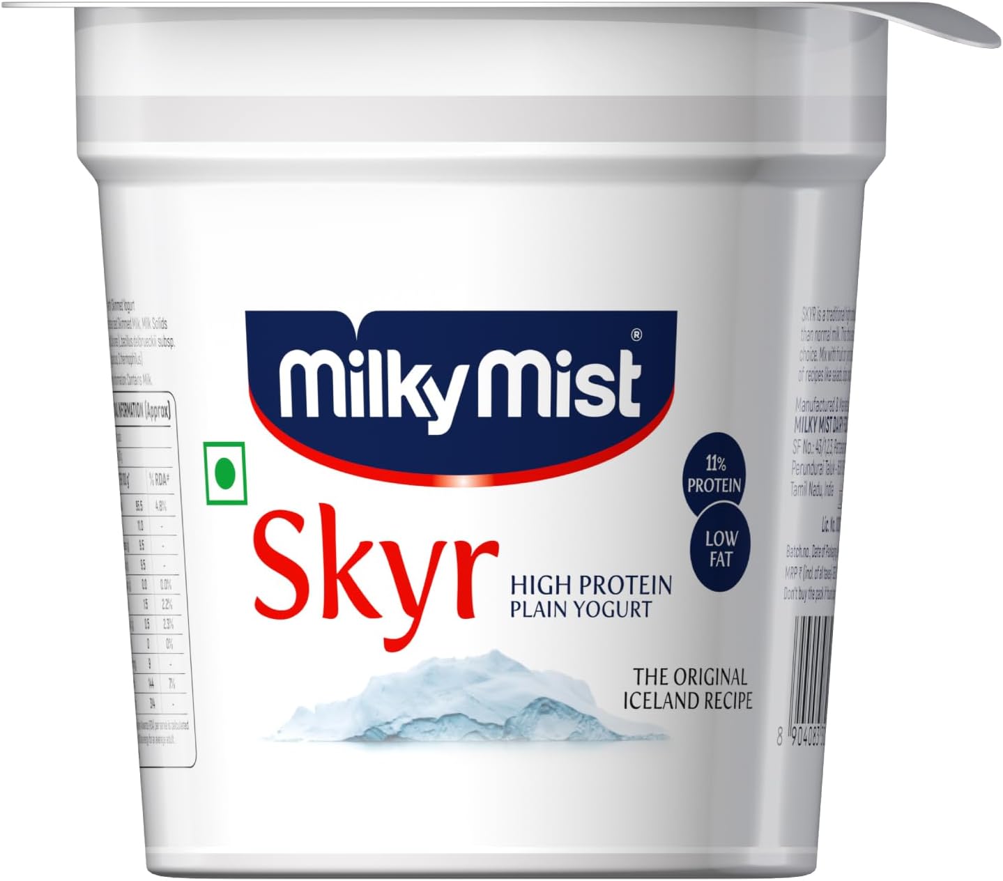 Milky Mist Icelandic Skyr Yogurt | 11 g Protein | Low Fat | Creamy & Delicious | 100 g