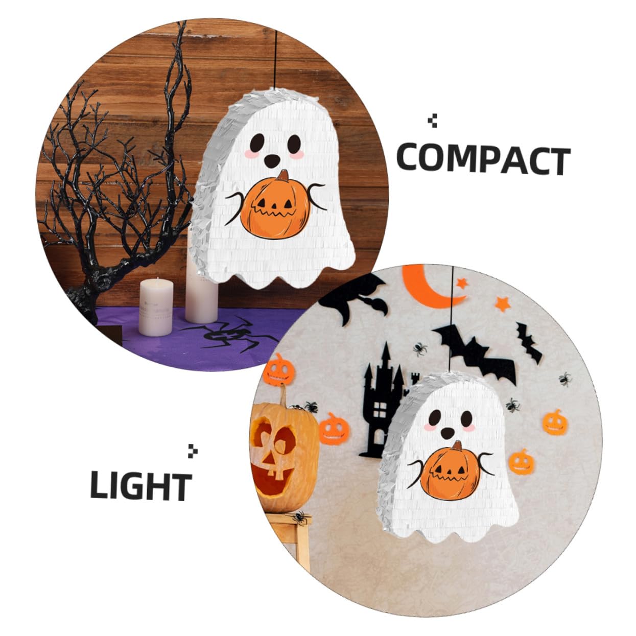 Halloween Pinata z Wiszącym Duchem Wytrzymała Piñata Słodycze Do Dekoracji Imprezowych Wielofunkcyjna Dekoracja Halloweenowa Do Wnętrz i Zewnątrz