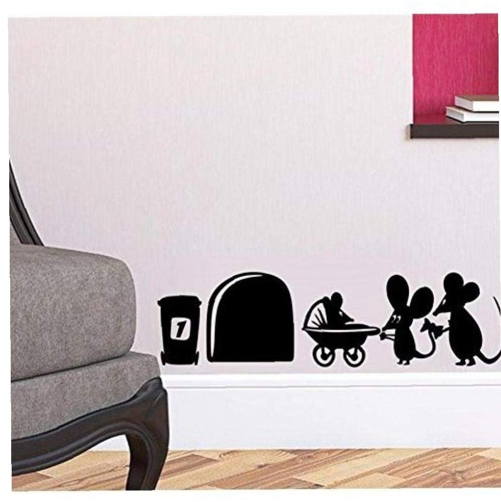 Tossper Red/White Cartoon Decal Mouse Hole Wall Sticker, Mice Skirting Board Wall Art Sticker Wall Decals Home Decor