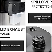 Vista 6 de DUMOS Olla de presión eléctrica 12 en 1 de 5.67 L de acero inoxidable multifuncional eléctrica para presión, arroz, vaporizador, yogurtera, cocción