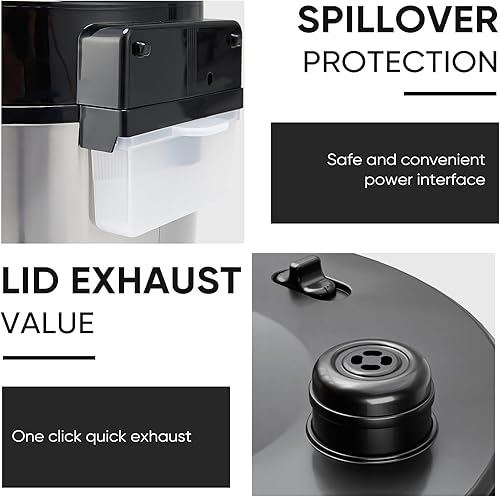 Miniatura 6 de DUMOS Olla de presión eléctrica 12 en 1 de 5.67 L de acero inoxidable multifuncional eléctrica para presión, arroz, vaporizador, yogurtera, cocción
