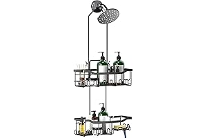Upgraded Extended Length Long Shower Caddy Over Showerhead