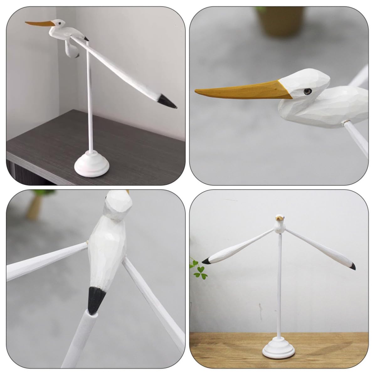 Didiseaon 3 Pezzi Statuetta in Legno Bianca per Decorazione Casa e Aula | Oggetto da Tavolo Bilanciato, Idea Didattica per Insegnanti, Design Curato, per Interni e Mensola