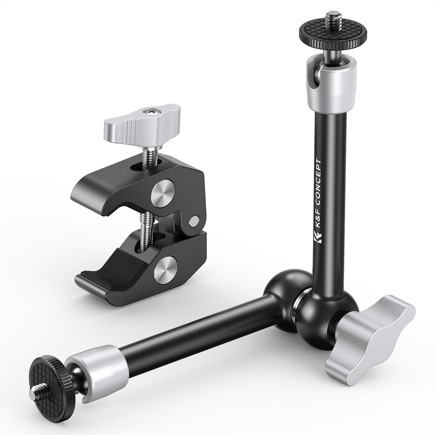 K&F Concept Braccio Magico 9.8 Pollici Con Morsetto | Supporto Flessibile Per Fotocamera E Monitor | Viti 1/4 E 3/8 - 2