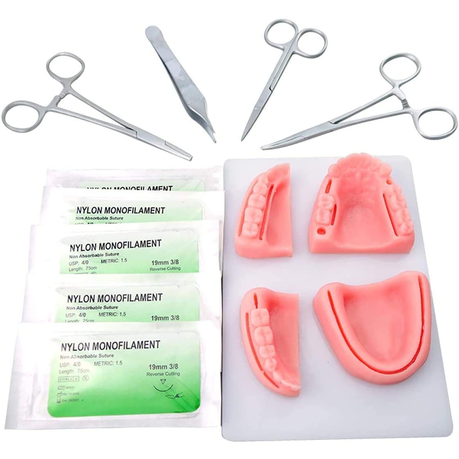 LDXHWOD Dental Suture Practice Kit, Gum Cutting & Gingival Suturing, Including 4 Suture Pads Perfect Dentist Gifts 4 Quality Dental Suture Tools