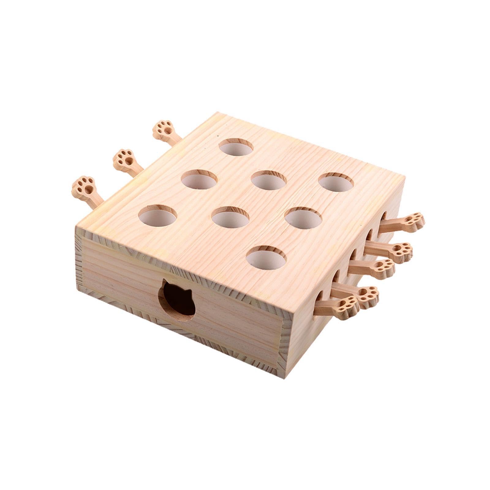 Ailan Juguetes interactivos para Gatos: el Juego para atrapar Ratones Proporciona diversión sin Fin con 8 Agujeros diseñados para estimular los instintos felinos. Juego de para Madera para atrapar