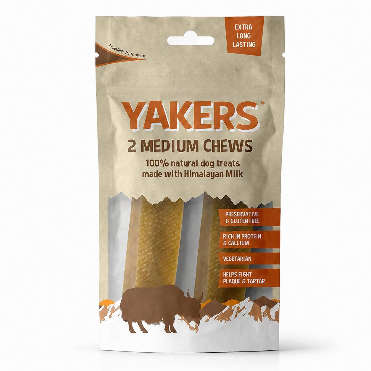 Yakers Dog Chew Medium, 130 g (Pack of 2)