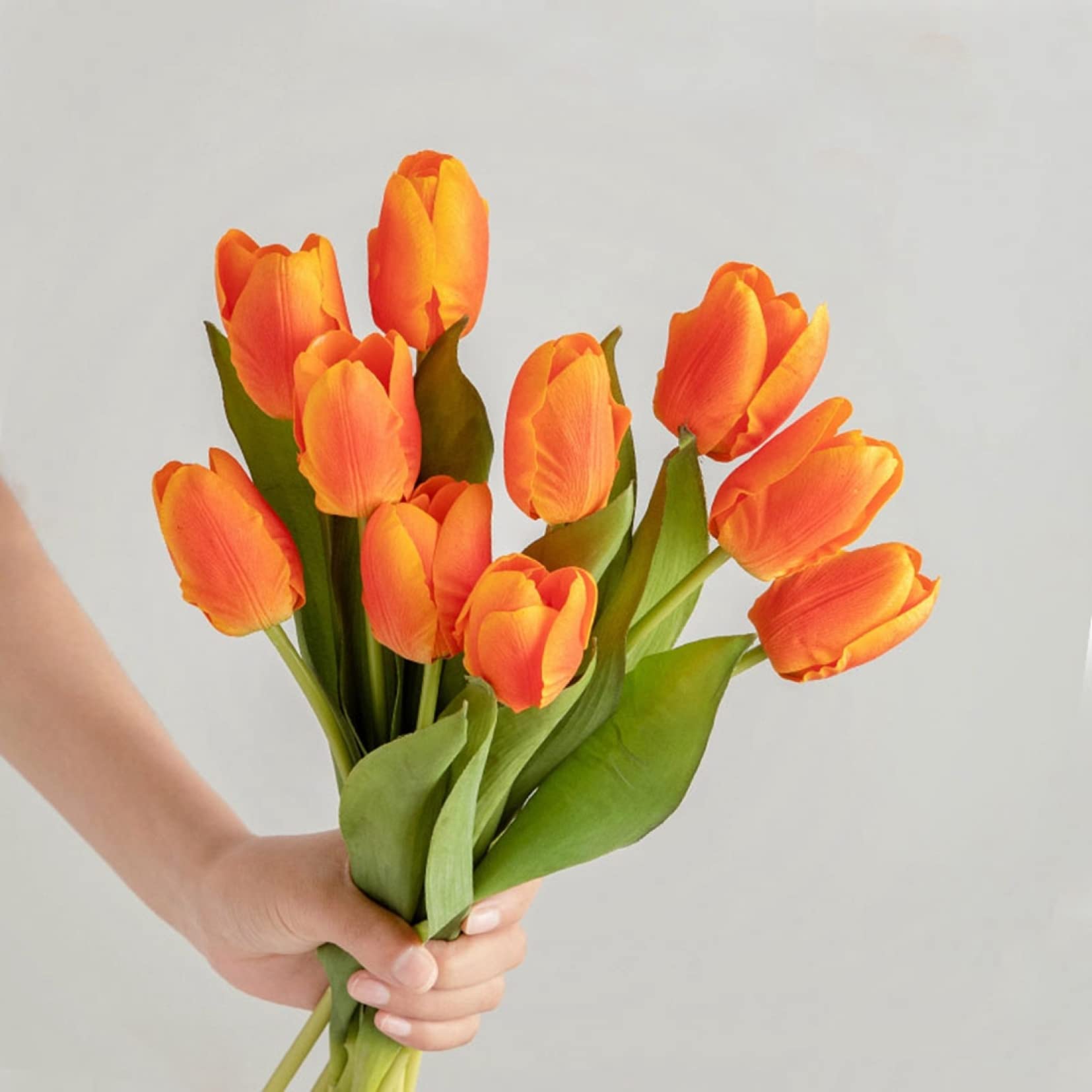Amazon｜チューリップ 10本 造花 枯れない花 花束 ブーケ 人工観葉植物
