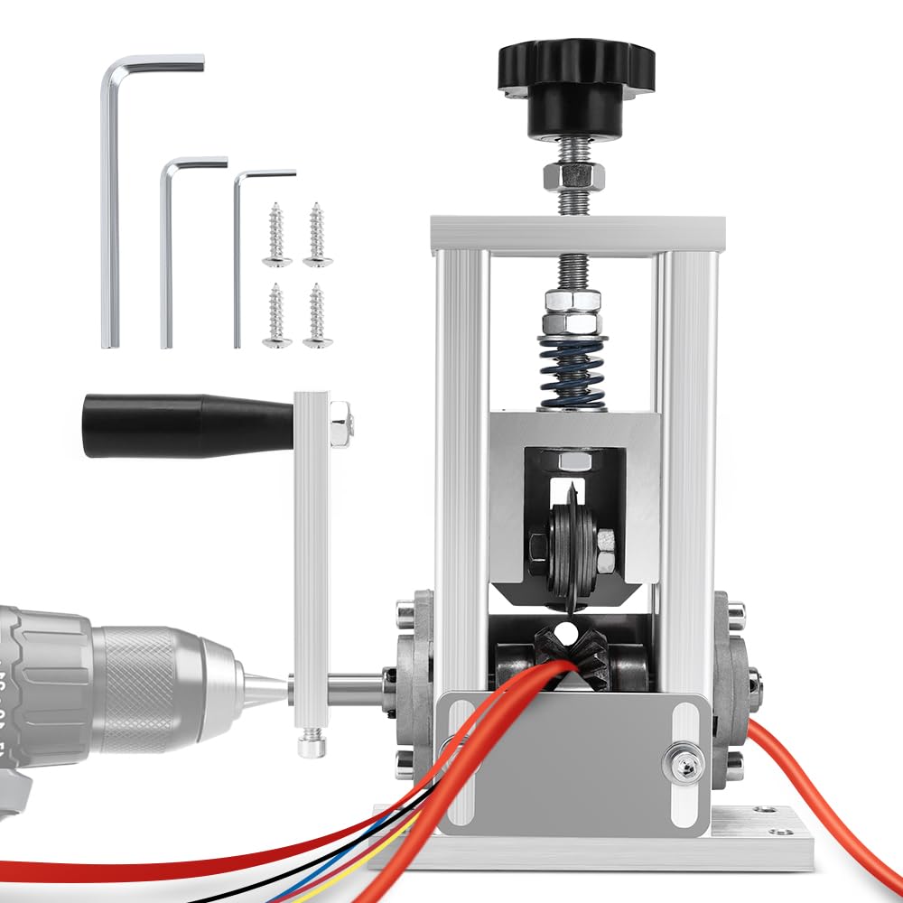 Manual Wire Stripper Machine, 1-20 mm Wire Stripping Machine for Power Drill Wire Stripping Tool with Hand Crank, Cable Stripper for 0.06''-0.8'' Scrap Copper Wire Recycling