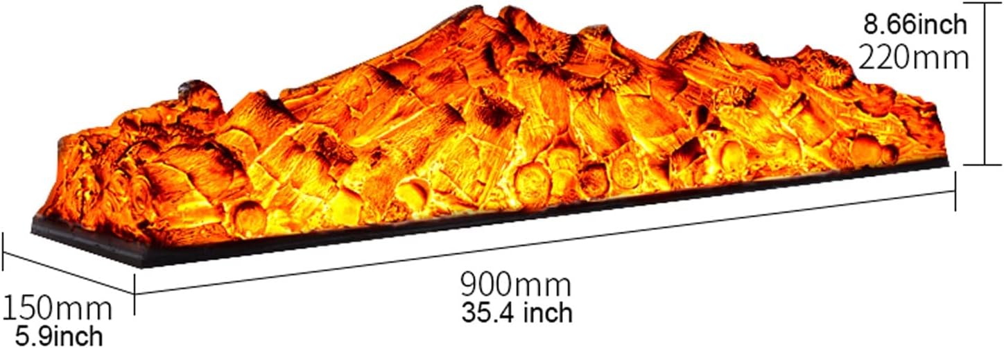 Fireplace Grate Electric Fireplace Logs, 35.4" Fireplace Insert Log Heater, Realistic Resin Charcoal Ember Bed, Elegant Fireplace Log Insert, Overheat Protection, 1500W Firepl