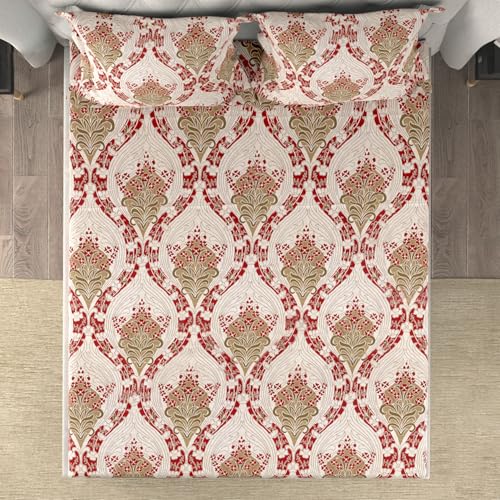 Image of Cloth Fusion Glace Cotton Elastic Fitted Bedsheet King Size 78x72 inch