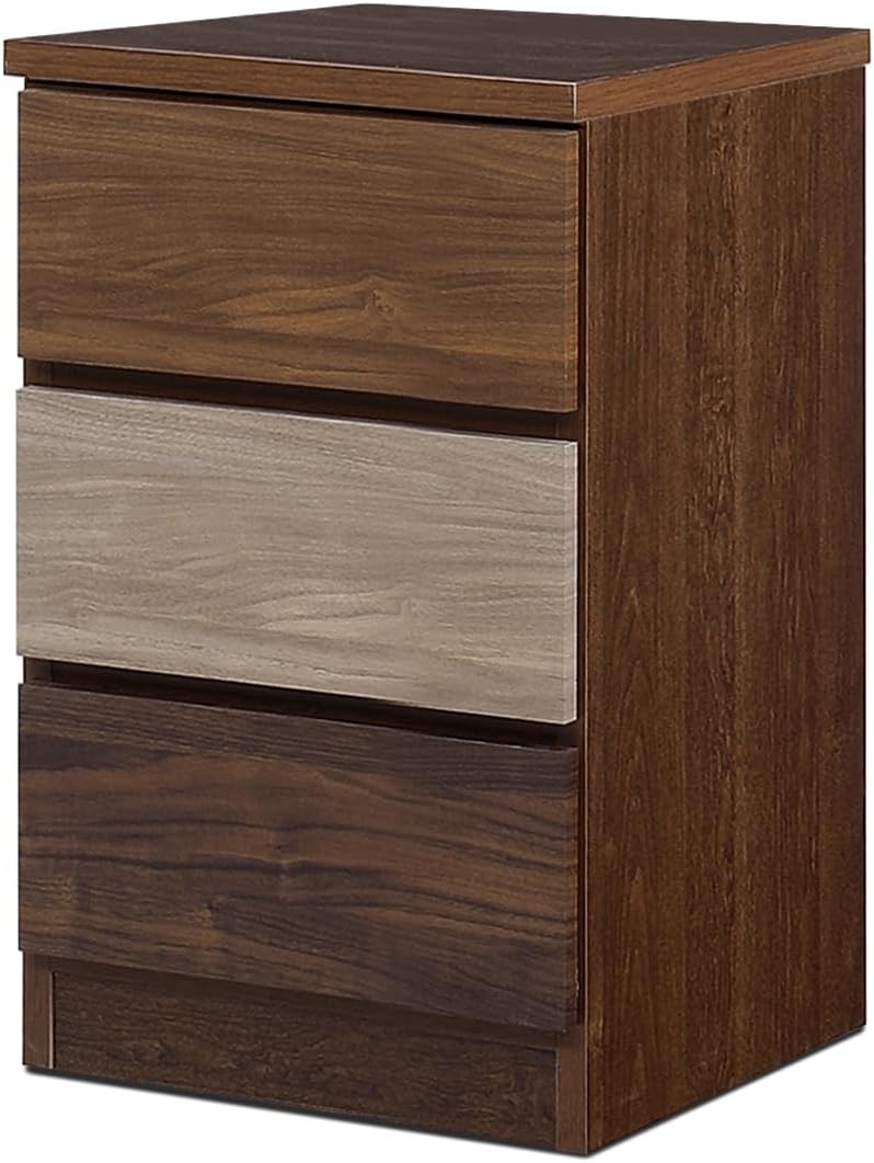 Sekikagu 464251 Chest, Drawer, Clothes Case, 15.7 inches (40 cm), 3 Tiers, Waltz, Brown