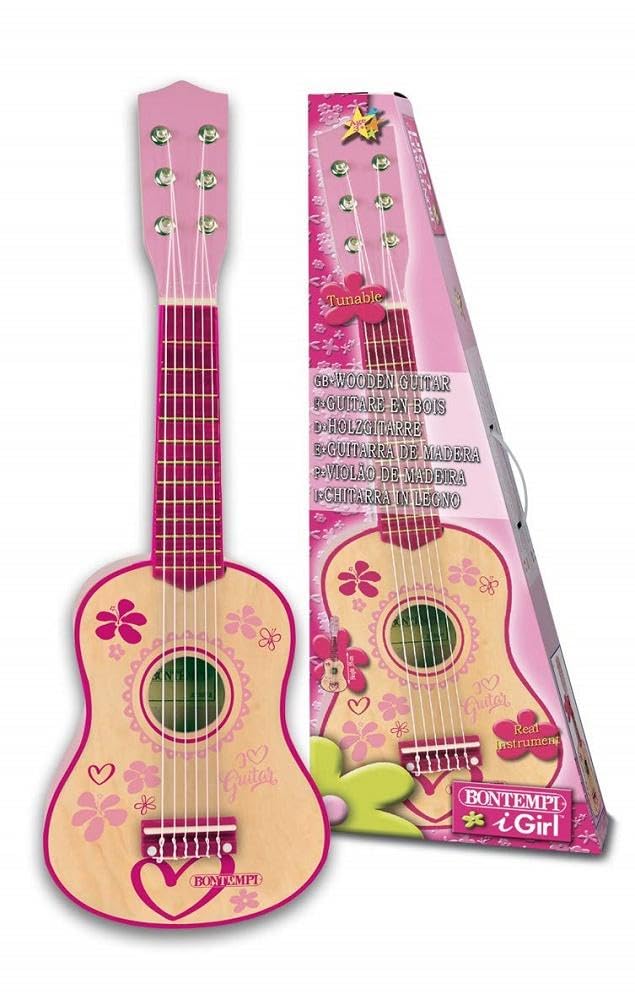 Bontempi | WoodHarmony - Chitarra Classica in Legno da 55 cm per Avventure Musicali Autentiche, Rosa