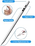 Active Stylus Pen Universal for Android/iOS Touch Screen Device, Upgraded Stylus Pen Rechargeable Stylus for Samsung/ipad/Lenovo Tablet [Magnetic] [Touch Switch] [Extra Tip] (Digital Display)