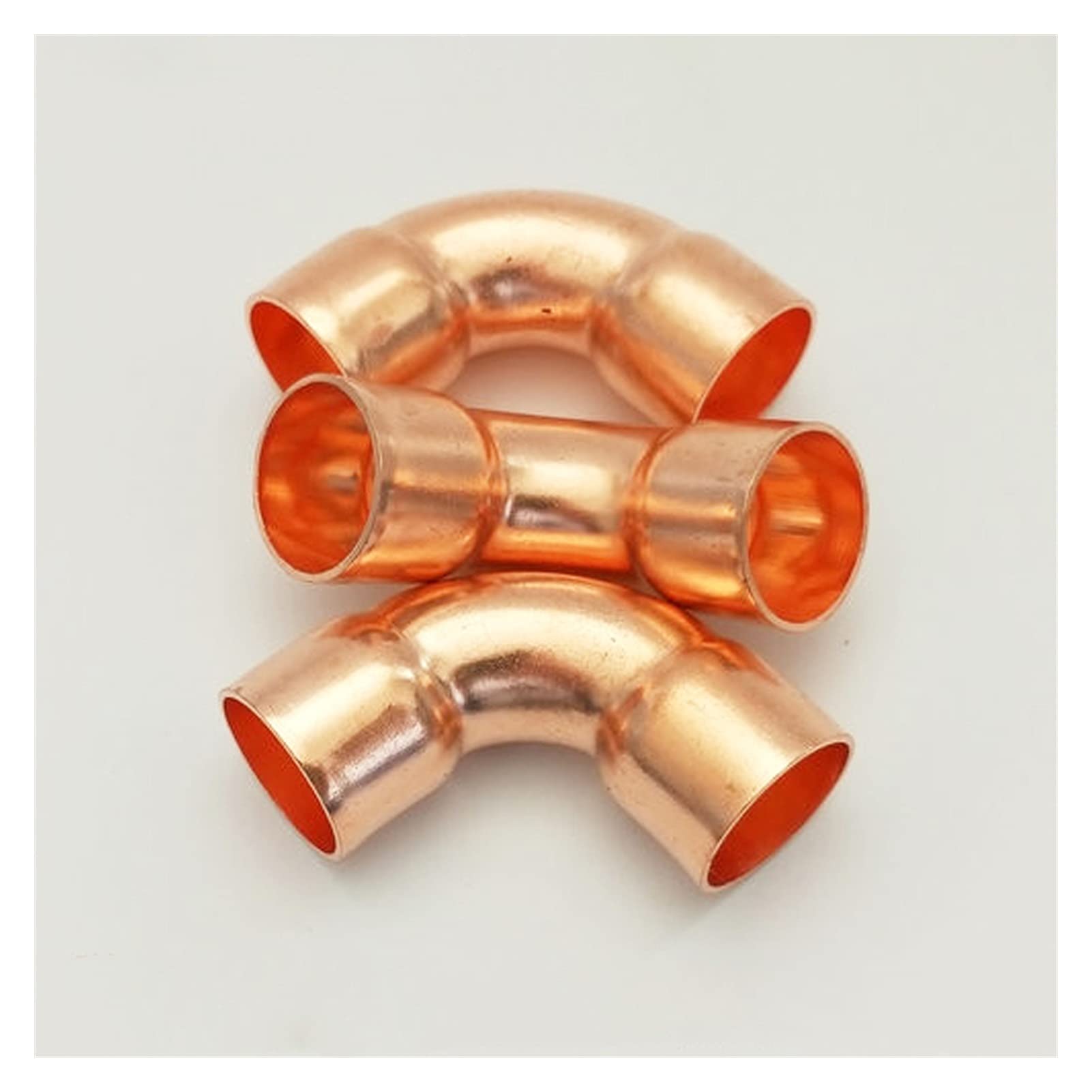 Pipe Fittings 1/2" 3/4" 1" 12.7 16 19 22 25.4 28.6mm Inner Diameter 99.9% Copper End Feeding Long Radius 90 Degree Elbow Joint for Air Conditioner (Color : ID 67mm Wall 1.7mm)