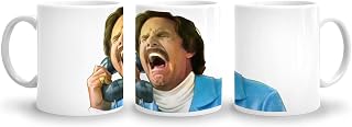 Anchorman Glass Case of Emotions Funny Coffee Mug, Will Ferrell Ron Burgundy Milk Bad Idea Fan Art, Movie Lover Gift, Film Buff Art, Colored Pencil Drawing on Cup for Tea (15 oz. Ceramic Mug)
