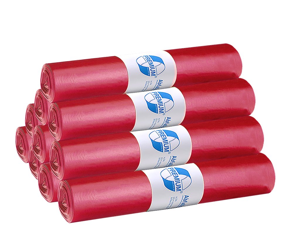 Set di 10 sacchi per rifiuti DEISS 11021 – PREMIUM – 120 litri tipo 60 rosso – 25 pezzi. Per rotolo/riciclaggio LDPE/Emil Deiss/sacchetti per rifiuti/tipo 60