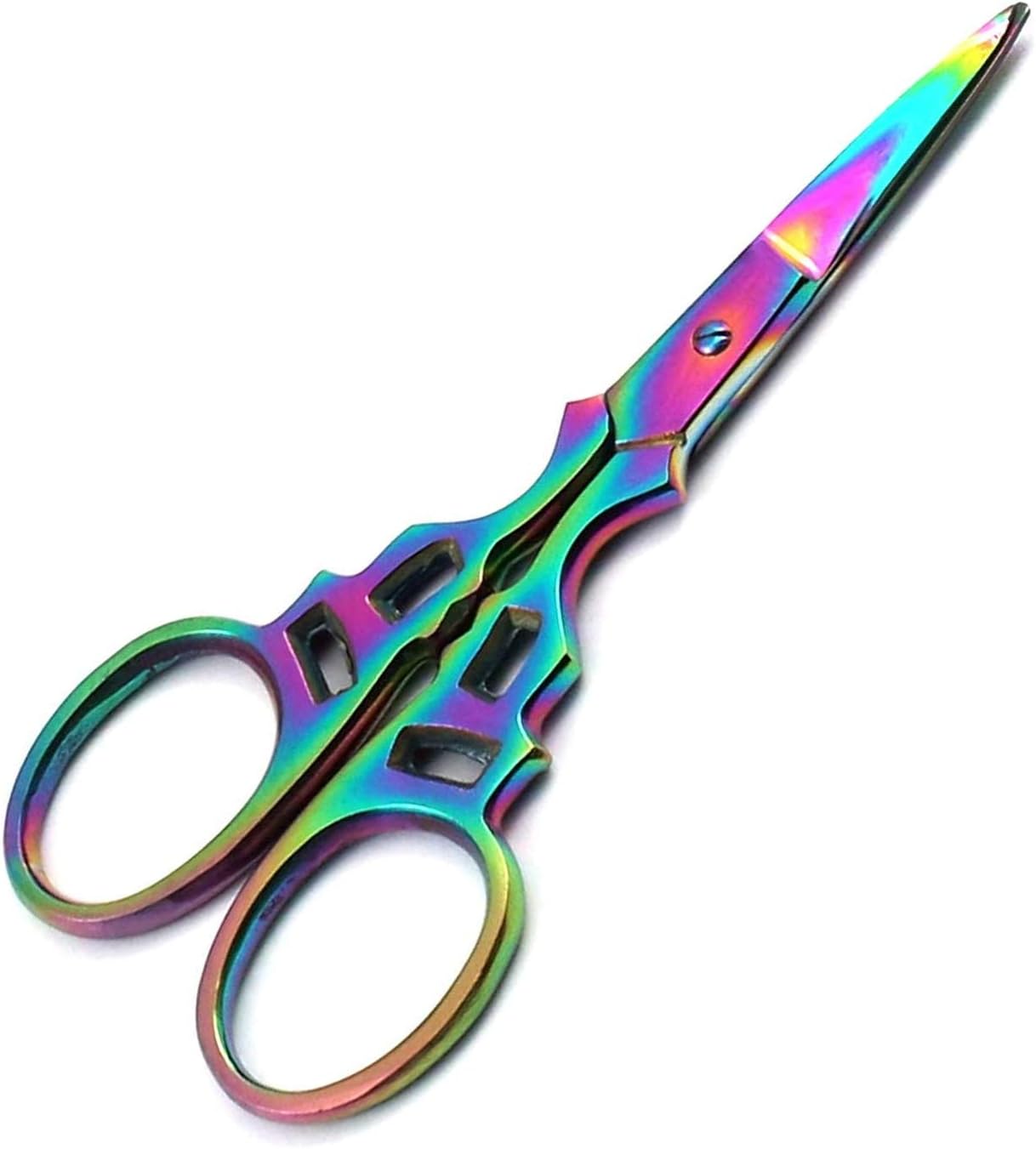PRECISE CANADA: MULTI TITANIUM COLOR RAINBOW SEWING CRAFT EMBROIDERY SCISSORS 3.5" VICTORIAN STYLE BTS-643