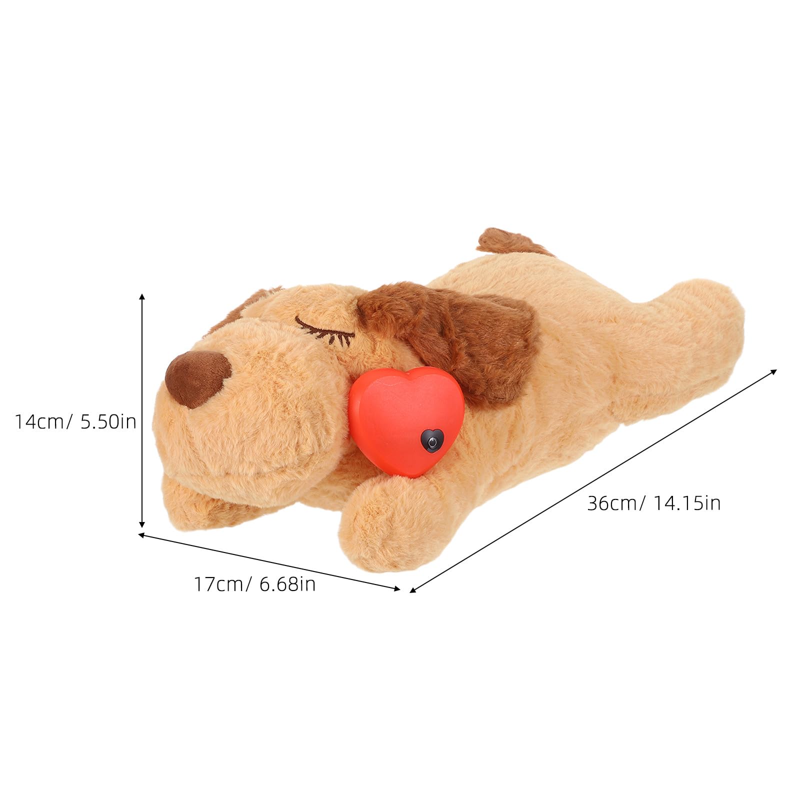 Ipetboom Pluszowa zabawka Puppy Heartbeat: pluszowa zabawka uspokajająca dla szczeniaka, łagodząca lęki u zwierząt domowych, pomocna dla psa