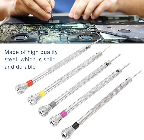 Miniatura 3 de 5 piezas de destornillador ranurado de hoja plana de precisión, destornilladores ranurados, joyería relojero, gafas, relojero, kit de herramientas