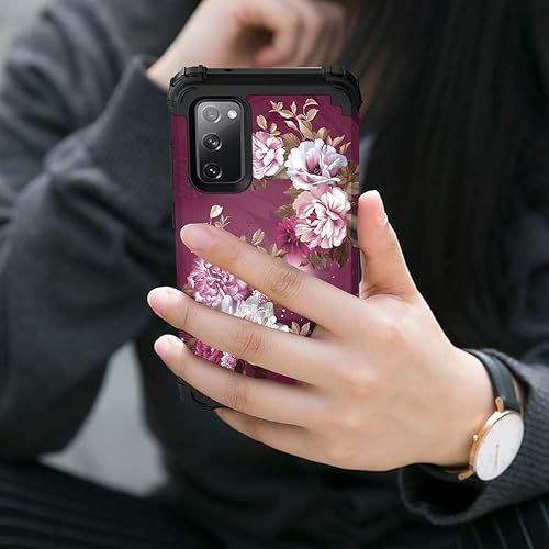 Miniatura 9 de Hocase Funda para Galaxy S20 FE 5G, resistente a prueba de golpes, goma de silicona suave y plástico duro, funda protectora híbrida para Samsung