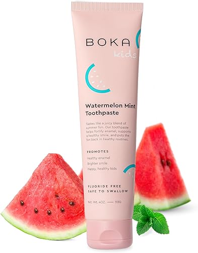 Boka Pasta de dientes natural de sandía y menta, nano-hidroxiapatita para remineralizar, sensibilidad y blanqueamiento, sin flúor, recomendado por