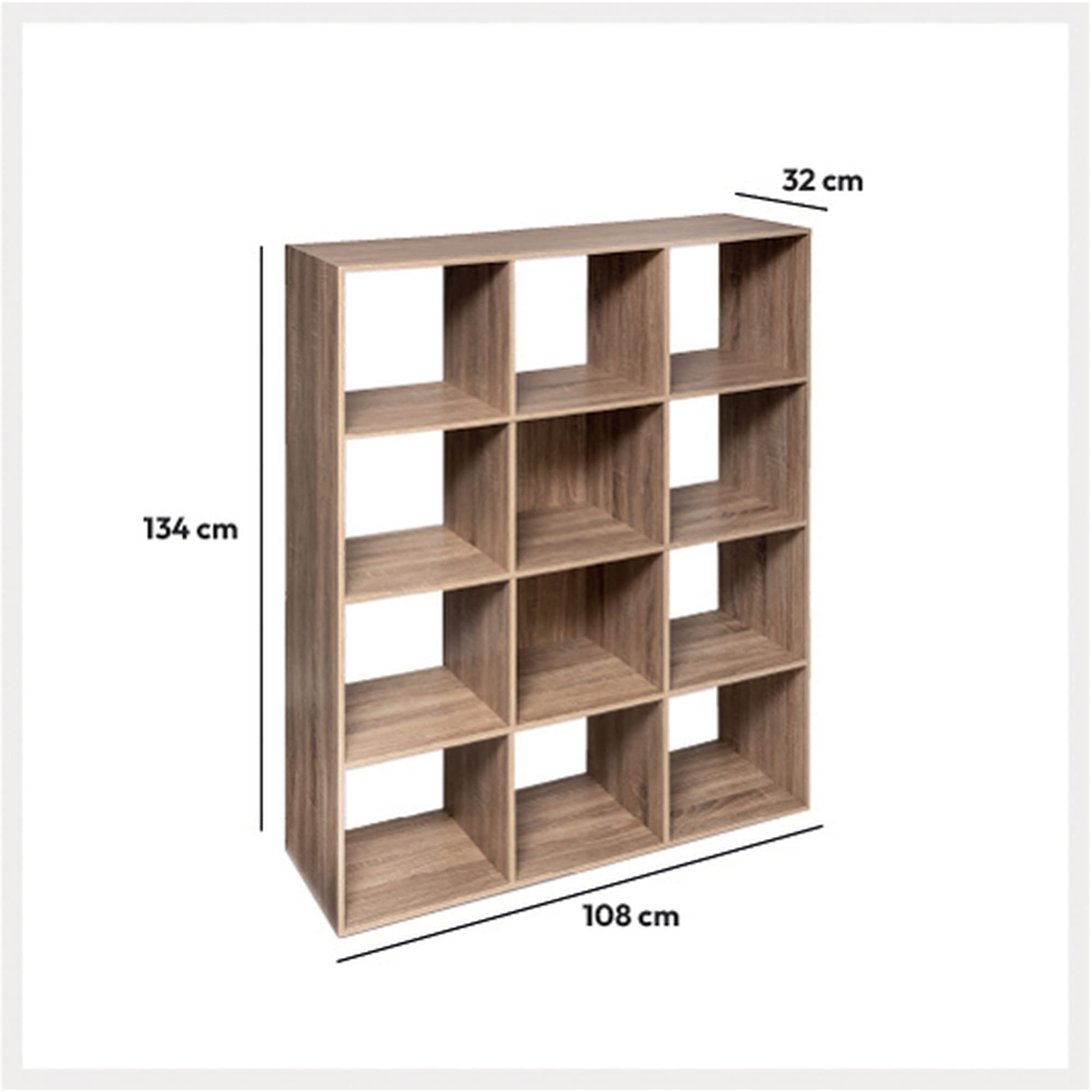 5Five Regal aus Holz, 12 Fächer