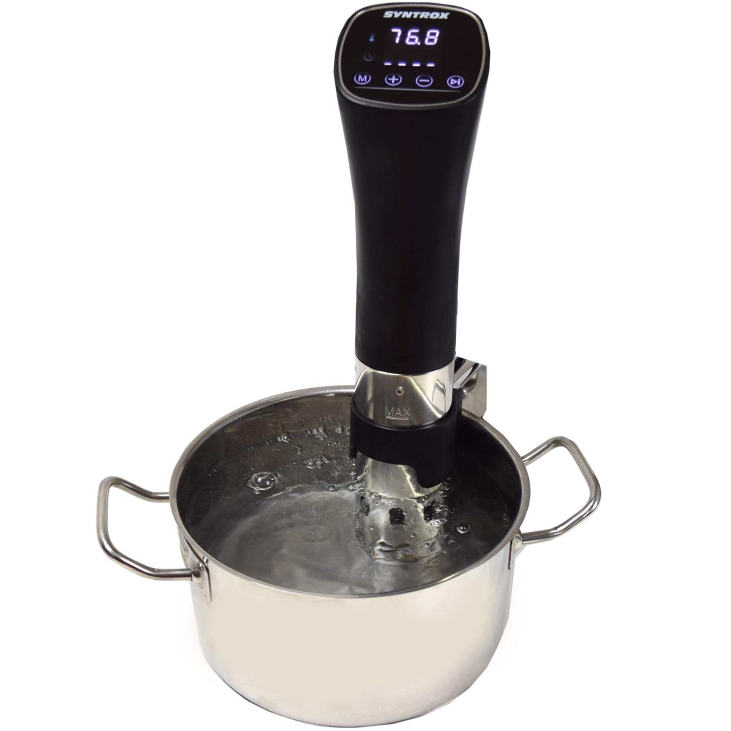 Syntrox Germany Sous Vide Stick | Garer | Stab | Kocher | Präzisionskocher | Kulambos, Küchengerät mit Timer, Niedrigtemperaturgaren, Edelstahl, 800 Watt