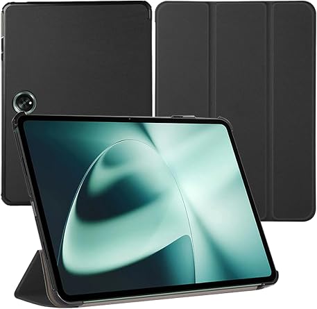 Case for Oneplus Pad 2/Pad Pro 12.1 inch 2024 New Tablet PC Android 14,Hard PC and Premium PU Stand Cover Ultra Lightweight Slim Shell Stand Cover,Black