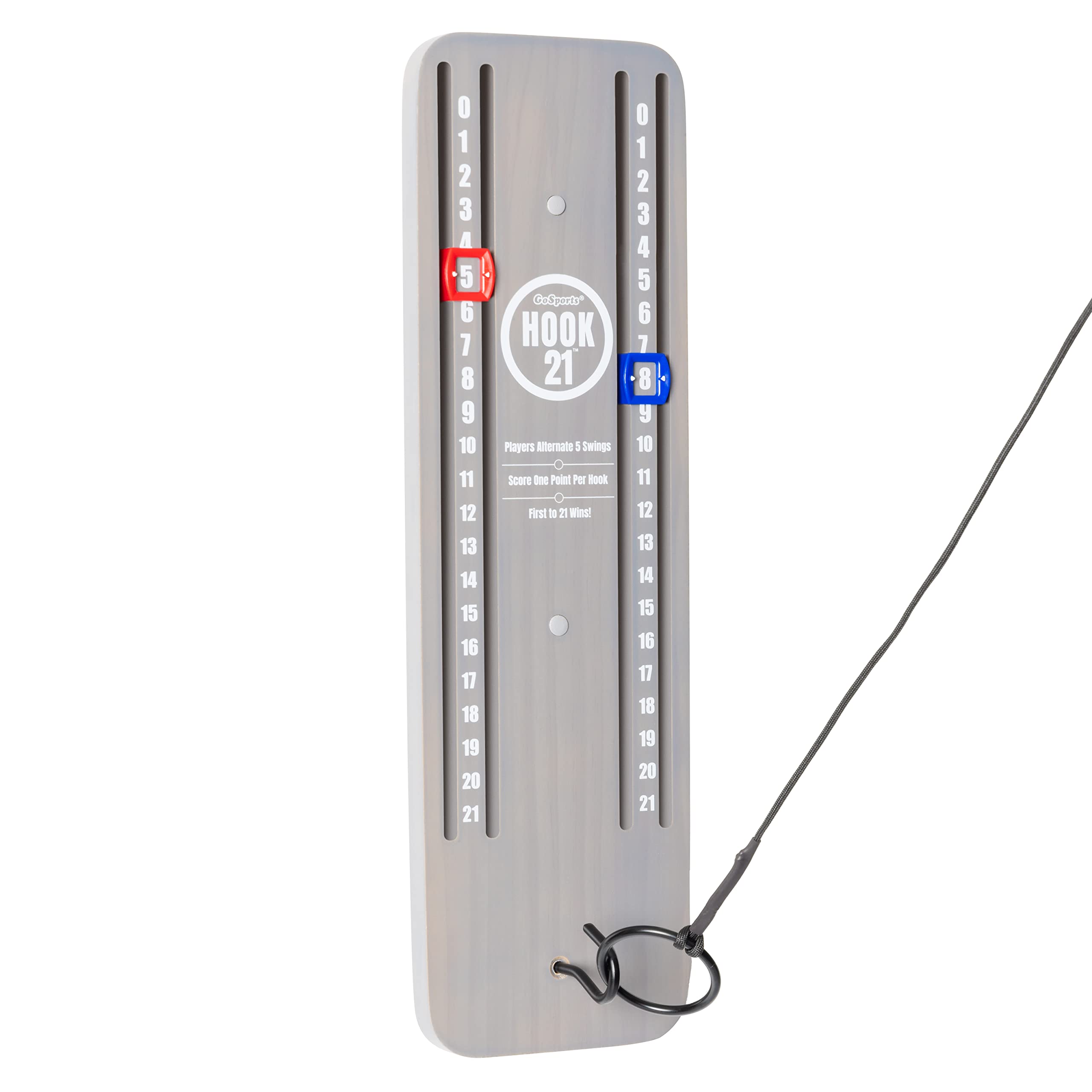 GoSportsHook 21 Ceiling Mount Ring Swing Game - Choose Your Color - Play Indoors or Outdoors