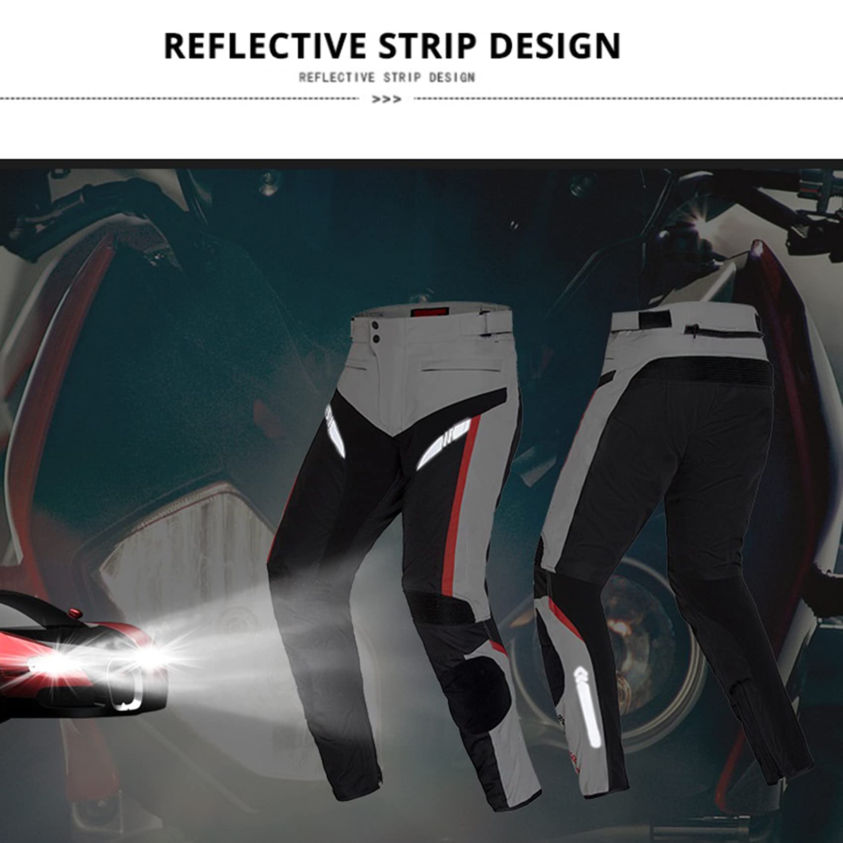 Pantalon De Moto Homme Avec Armure CE Amovible - Protection Renforcée - Tissu Oxford - Pour Toutes Saisons