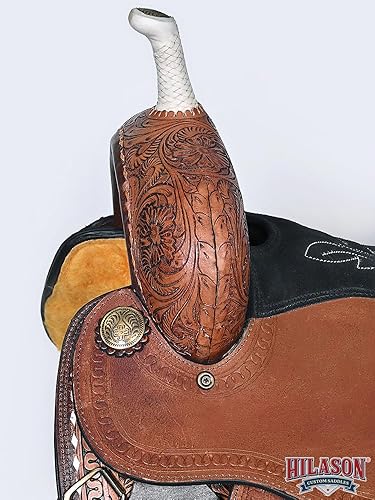Vista 14 de HILASON Western Horse Barrel Racing Saddle Trail American Leather Western Saddle Saddle for Horses Barrel Racing Saddle
