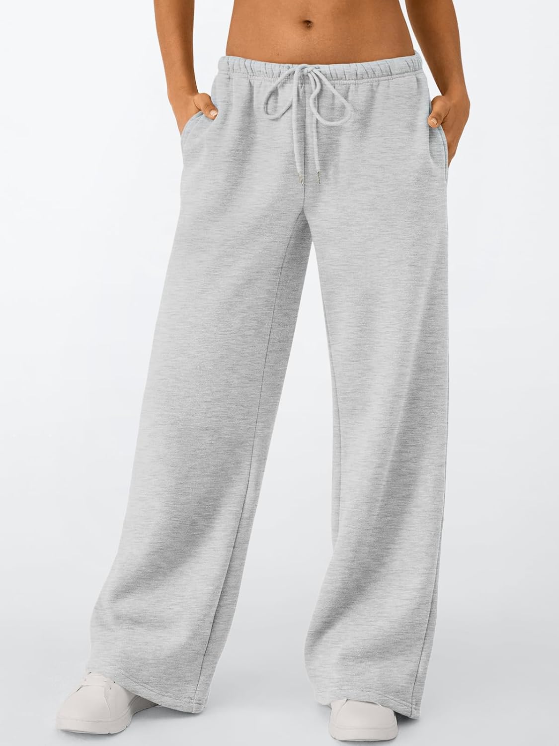 Trendy Queen Womens Wide Leg Sweatpants Baggy Drawstring Low Rise Lounge Pants 2026 Fall Joggers with Pockets - Image 2