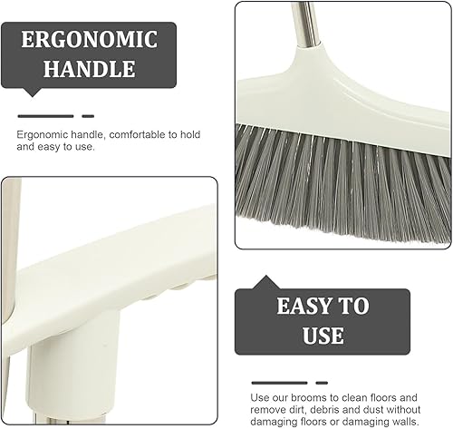 Miniatura 5 de Juego de escoba antiadherente para el hogar y recogedor de plástico combinación de escoba de metal con recogedor, escoba y recogedor, juego de