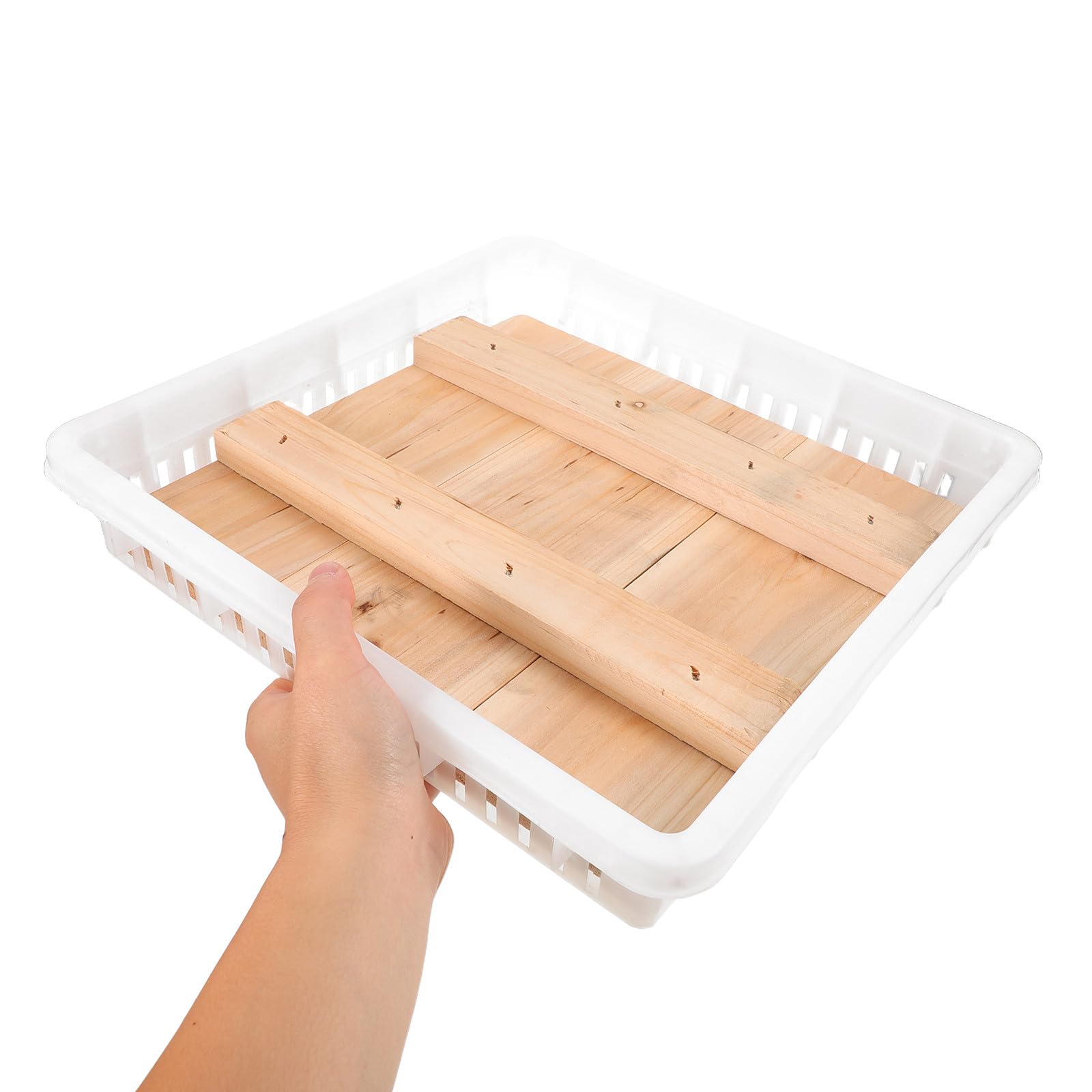 Presse à Fromage et Tofu Design Compact et Facile en Bois et Plastique Ensemble 1 Pièce pour Fabrication de Fromage et Tofu Maison pour Maison