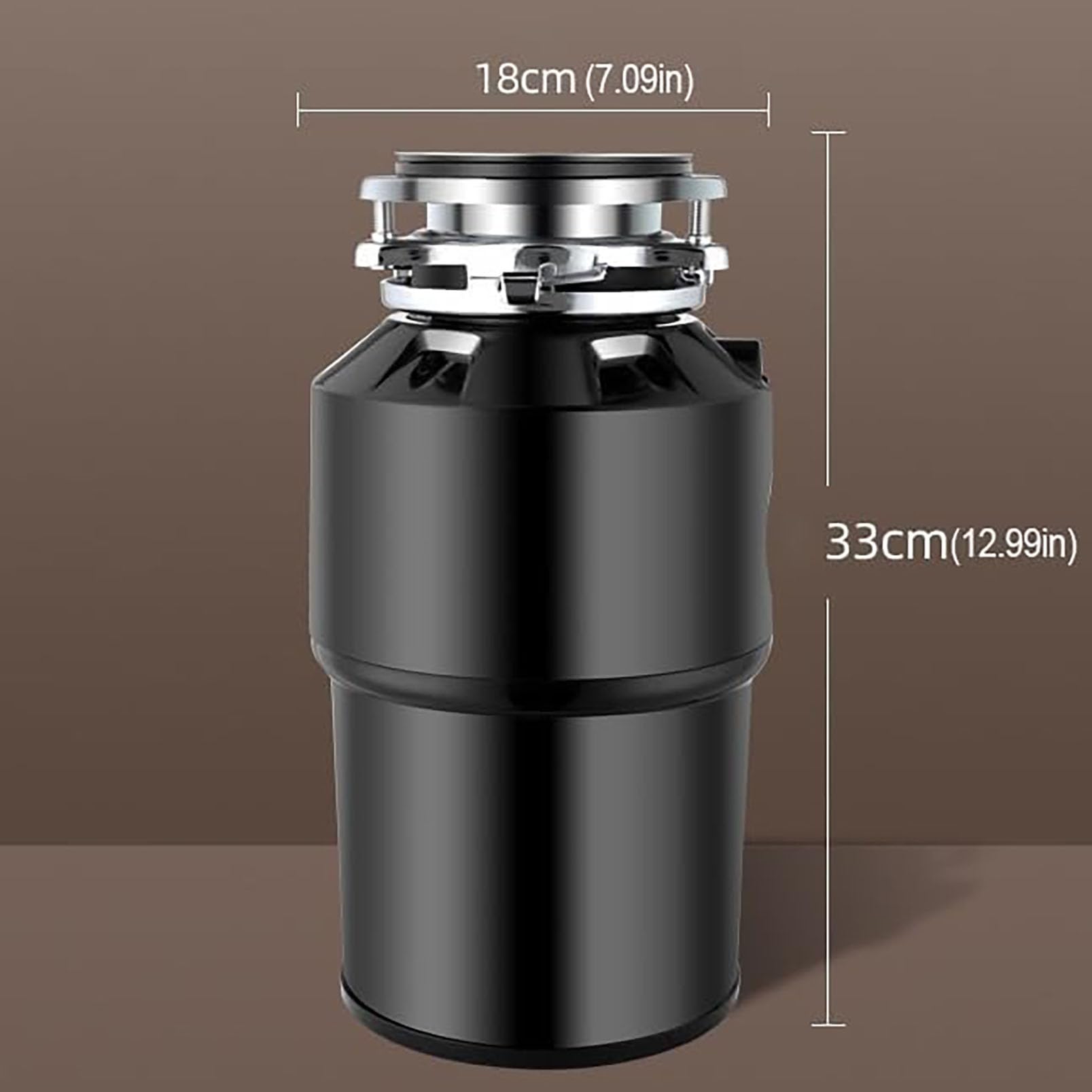Triturador de Residuos de Alimentos, Unidad de Eliminación de Residuos del Fregadero de Cocina, Turboimpulso, Molienda de Acero Inoxidable de 7 Etapas, 2600 Rpm, Apagado de 15 Minutos