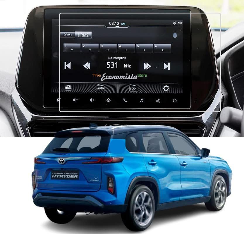 Ballistic Glass Economista Presents Drive In Luxury With Our 9H Hardness Car Screen Protector! Scratch&Water Resistant Navigation System For Premium Protection! Specifically Tailored For Your Toyota Hyryder-image-5