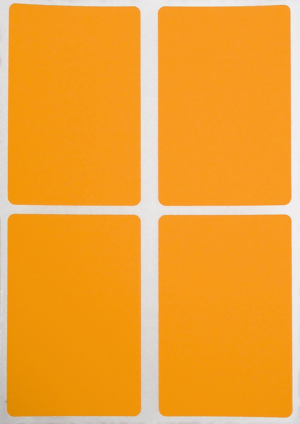 Name Tag Labels to Write on 3 X 2 inches - Rectangular Neon Orange Label Stickers Sheets, 200 Pack by Royal Green