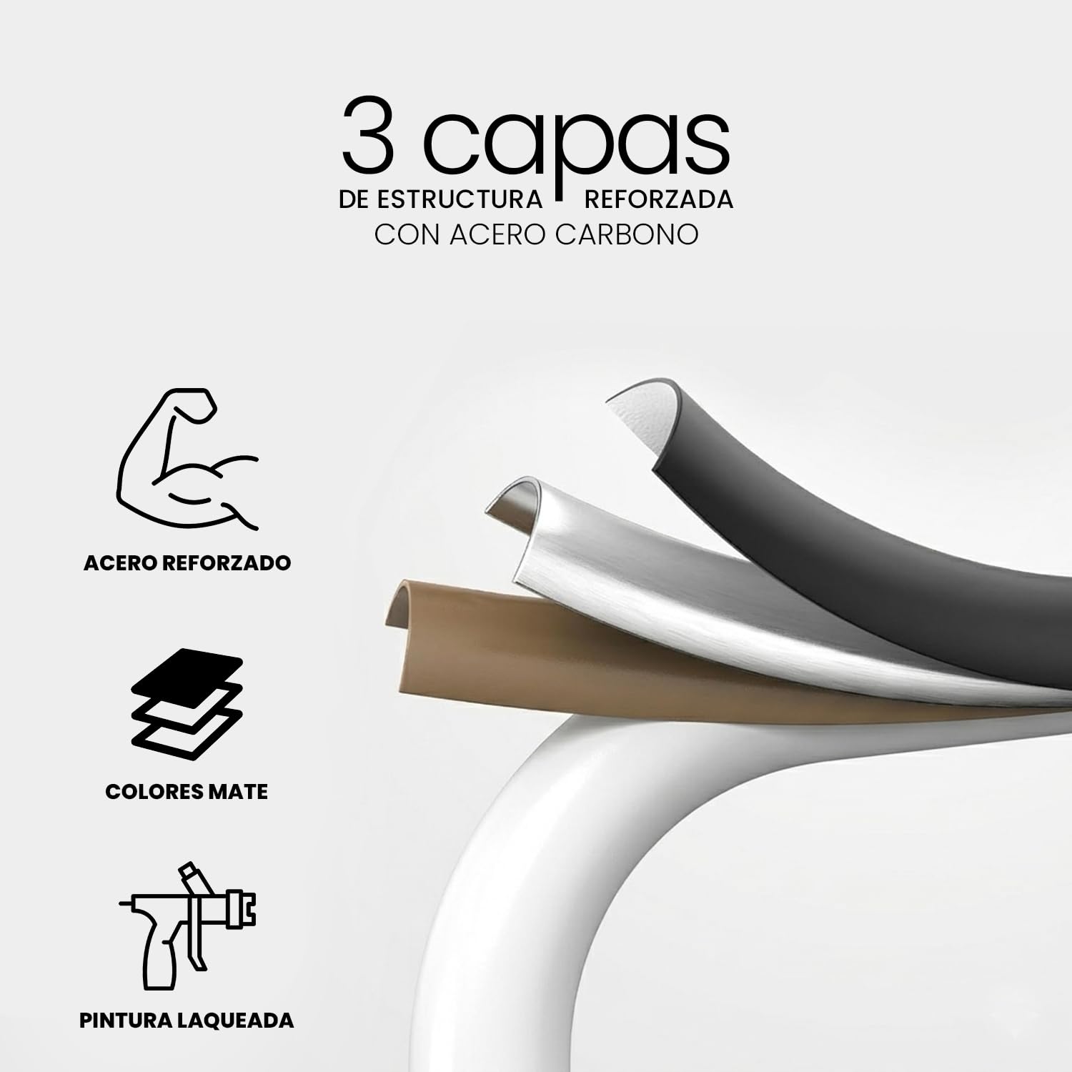 UZIRO Escalera Plegable 2 Peldaños, Estructura de Acero y Aluminio, Color Blanco, Peldaños Antideslizantes, Asa de Goma, para Hogar, Cocina, Oficina y Bricolaje