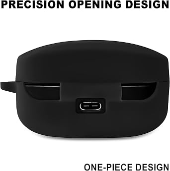 Geiomoo Silicone Carrying Case Compatible with Sony WF-1000XM4, Portable Scratch Shock Resistant Cover with Carabiner (Black)