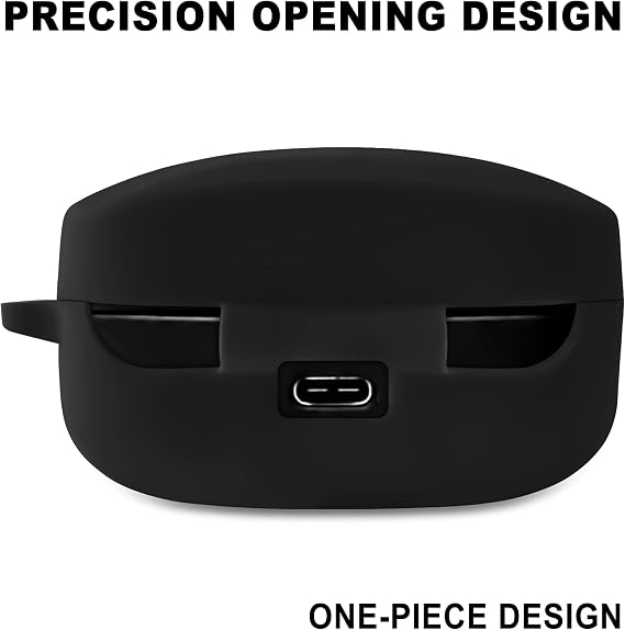 Geiomoo Silicone Carrying Case Compatible with Sony WF-1000XM4, Portable Scratch Shock Resistant Cover with Carabiner (Black)