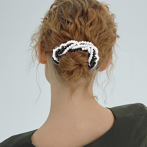 Miniatura 5 de 4 ligas para el cabello para mujeres y niñas, con cuentas de cristal, cuerdas para el cabello, soportes para coletas de caballo, lazos bohemios para
