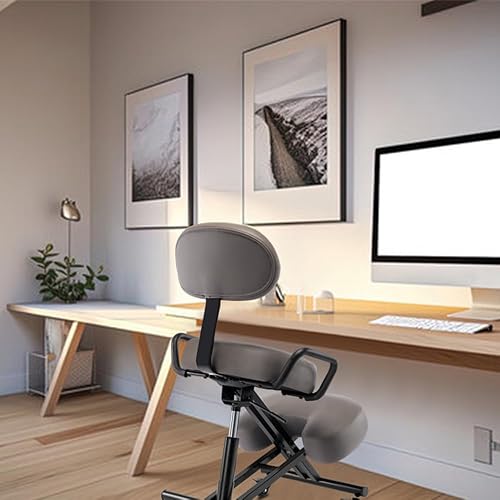 Miniatura 2 de DR.LOMILOMI Silla ergonómica 512-AKONI, taburete ajustable para el hogar y la oficina, mejora tu postura, cojines gruesos y cómodos, ruedas de