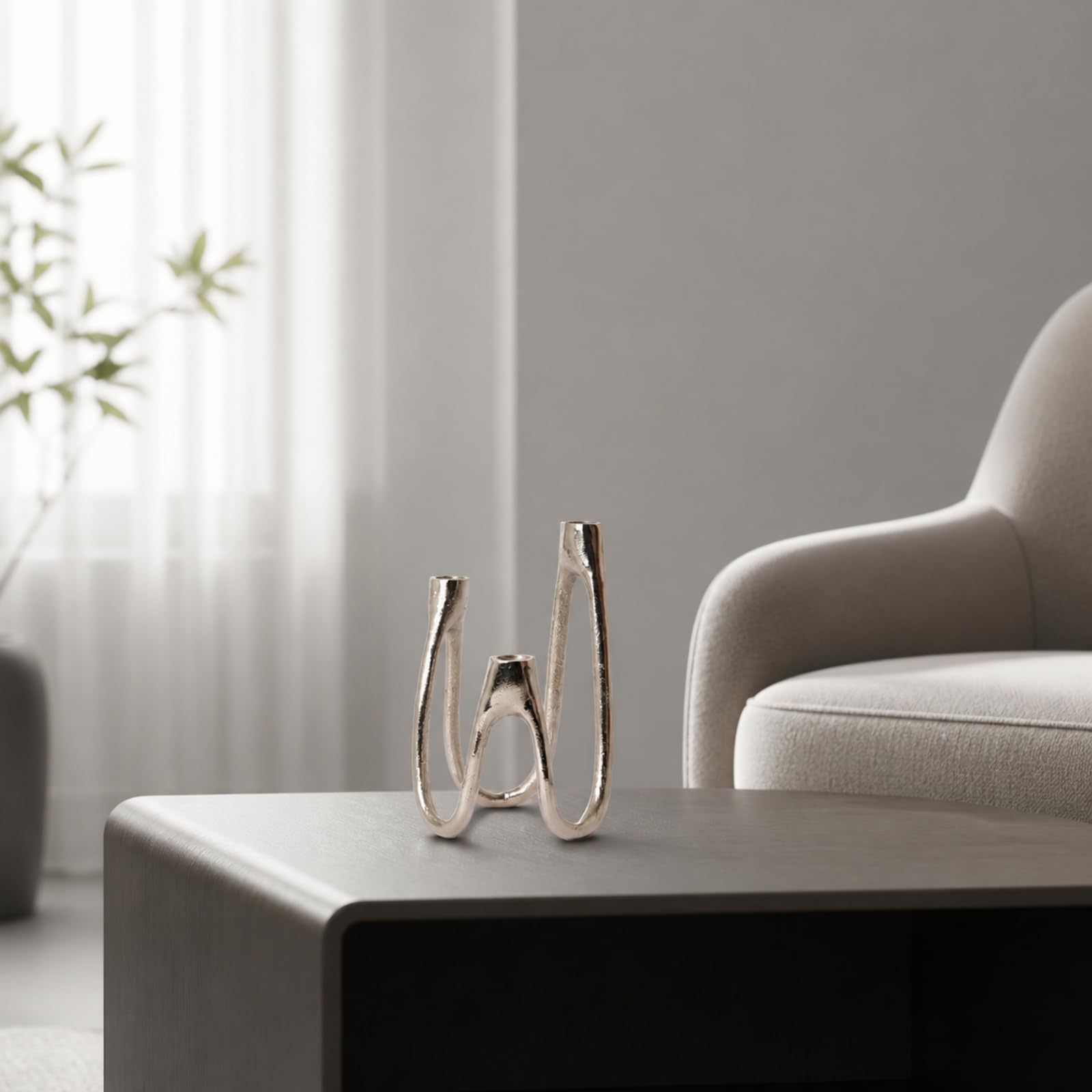 Skulptural Kerzenhalter aus Aluminium