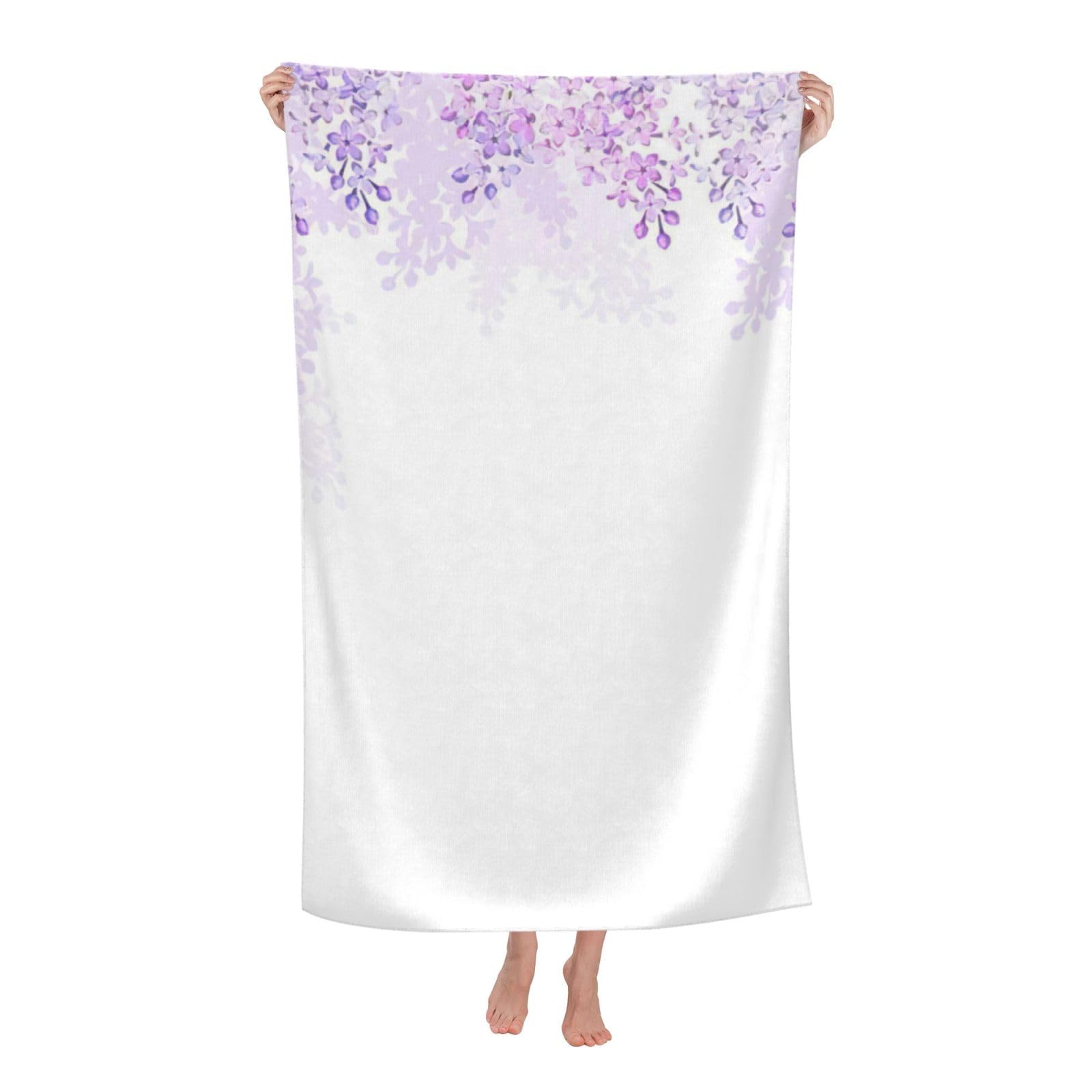 NImongt Framing Lilac Flowers In Blossom Print Oversized Adult Beach Towel For Travel Weekend Getaways Festivals Camping Trips