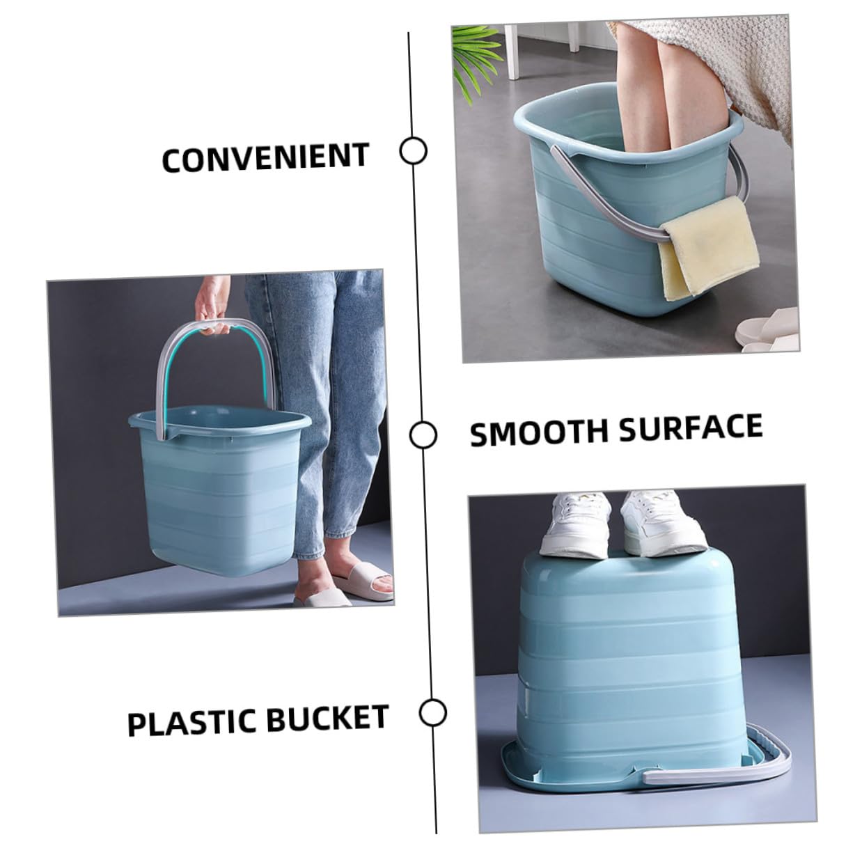 Ipetboom Secchio Multifunzionale in Plastica Manico Antiscivolo la Casa e Giardinaggio, Capacità Resistente per Famiglie e Piante da Giardino
