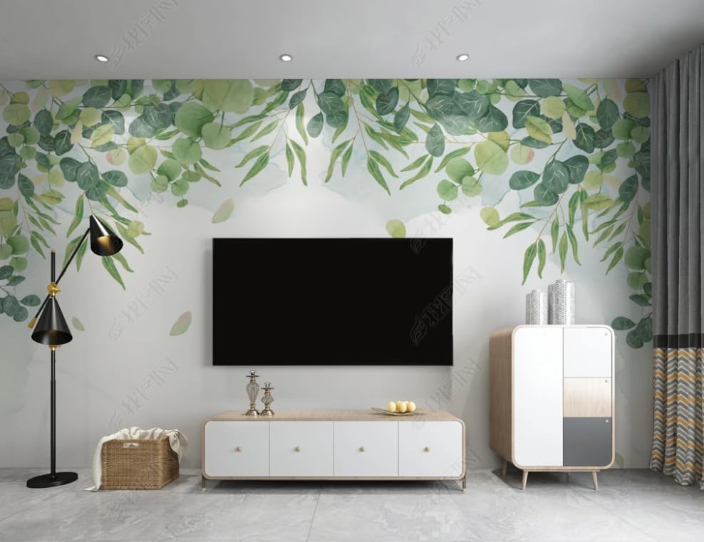 Papier peint intissé XXL panoramique 450x315 cm motif plantes tropicales dessinées à la main